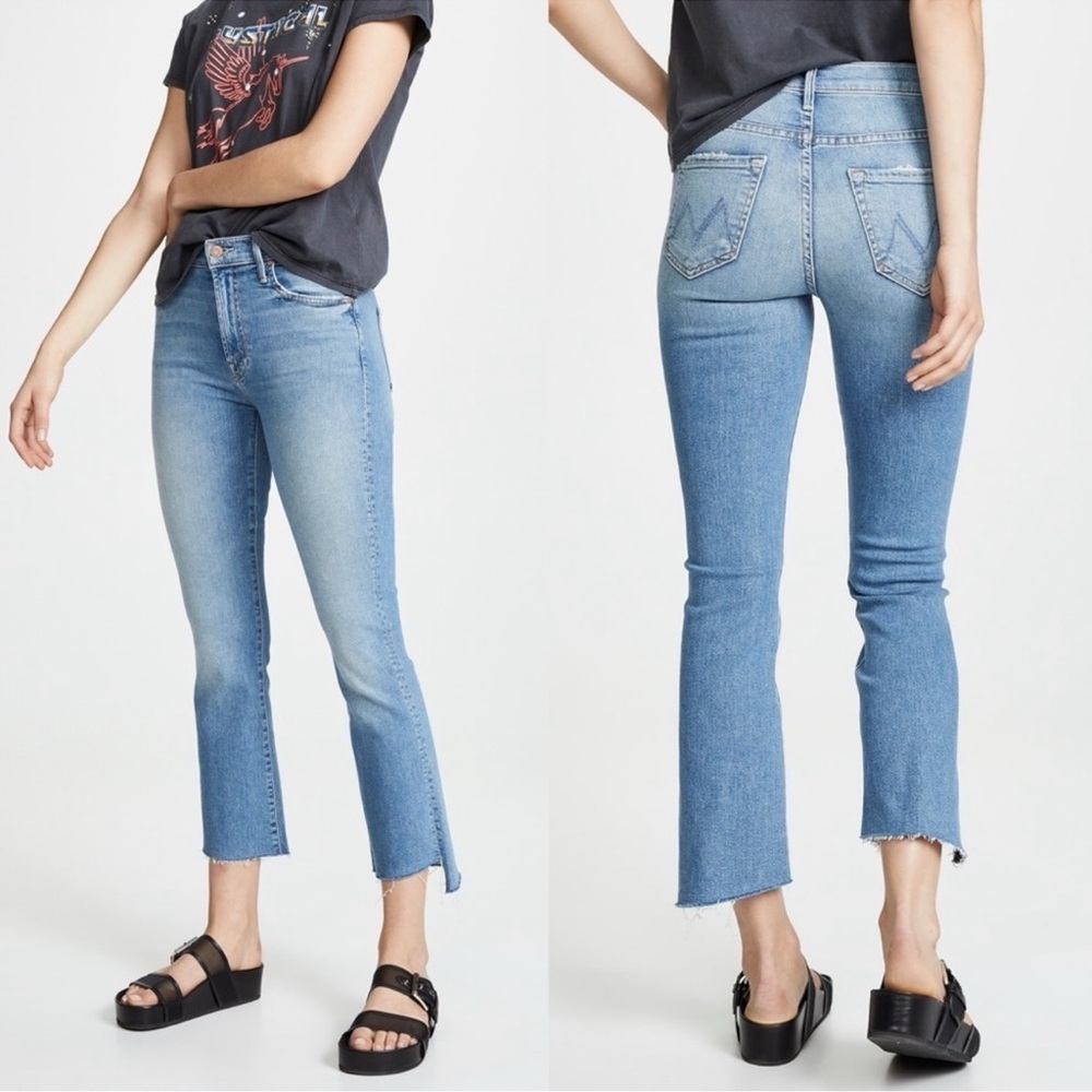 Mother The Insider Crop Step Fray Hem Jeans Thrilling Shots Size 24